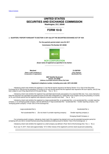 Thumbnail NCR Voyix Corporation 10-Q Quarterly Report FY2017 