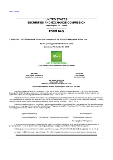 Thumbnail NCR Voyix Corporation 10-Q Quarterly Report FY2018 