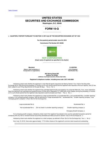 Thumbnail NCR Voyix Corporation 10-Q Quarterly Report FY2018 