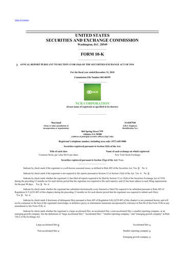 Thumbnail NCR Voyix Corporation 10-K Annual Report 2018