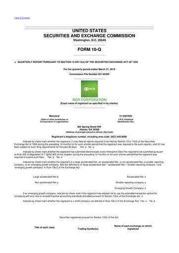 Thumbnail NCR Voyix Corporation 10-Q Quarterly Report FY2019 