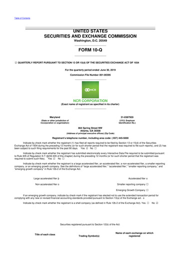 Thumbnail NCR Voyix Corporation 10-Q Quarterly Report FY2019 
