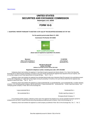 Thumbnail NCR Voyix Corporation 10-Q Quarterly Report FY2020 