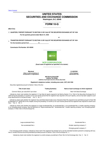 Thumbnail NCR Voyix Corporation 10-Q Quarterly Report FY2022 
