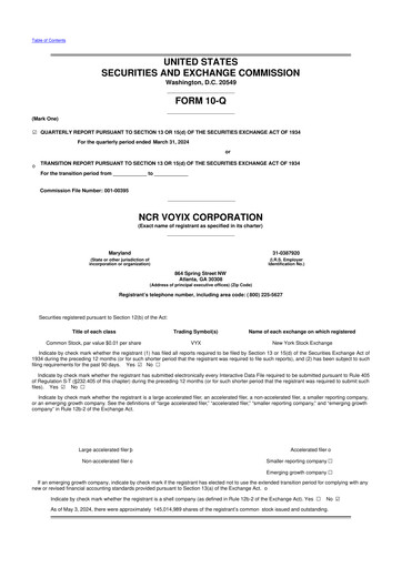 Thumbnail NCR Voyix Corporation 10-Q Quarterly Report FY2024 