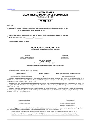 Thumbnail NCR Voyix Corporation 10-Q Quarterly Report FY2024 