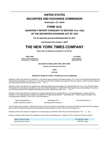 Thumbnail New York Times 10-Q Quarterly Report FY2017 