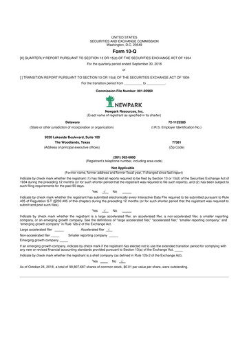 Thumbnail NPK International 10-Q Quarterly Report FY2018 