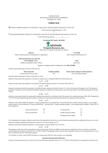 Thumbnail NPK International 10-K Annual Report 2019