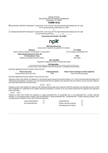 Thumbnail NPK International 10-Q Quarterly Report FY2025 