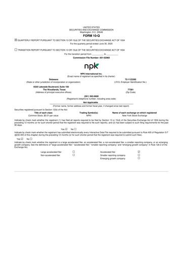 Thumbnail NPK International 10-Q Quarterly Report FY2025 