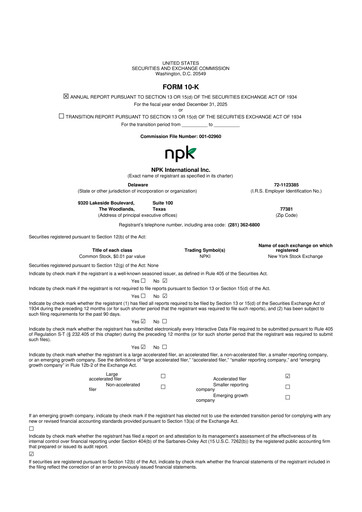 Thumbnail NPK International 10-K Annual Report 2025