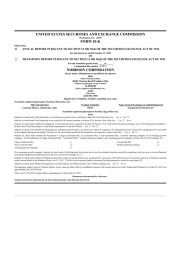 Thumbnail Nordson 10-K Annual Report 2022