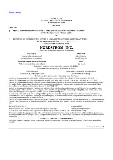 Thumbnail Nordstrom 10-K Annual Report 2013