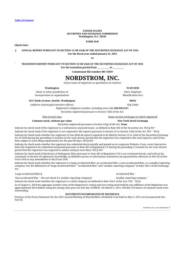 Thumbnail Nordstrom 10-K Annual Report 2014