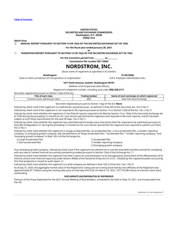 Thumbnail Nordstrom 10-K Annual Report 2021