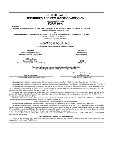 Thumbnail Movado Group 10-K Annual Report 