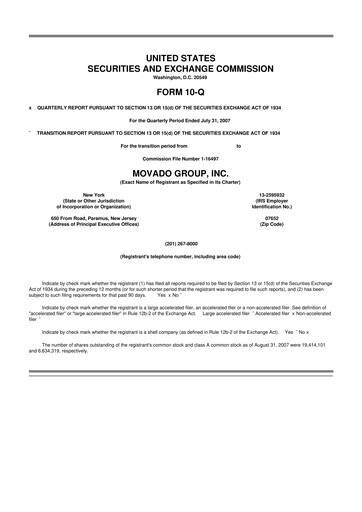 Vorschaubild Movado Group 10-Q Quartalsbericht  