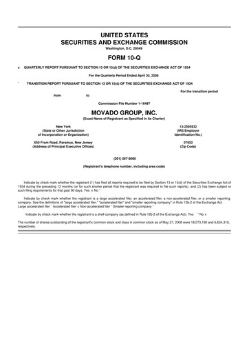 Vorschaubild Movado Group 10-Q Quartalsbericht  