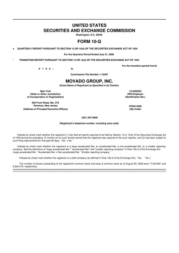 Vorschaubild Movado Group 10-Q Quartalsbericht  