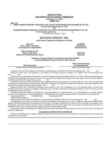 Thumbnail Movado Group 10-K Annual Report 