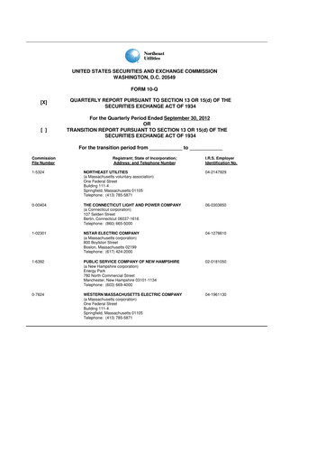 Vorschaubild Eversource Energy 10-Q Quartalsbericht 2012 