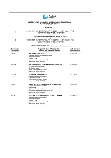 Vorschaubild Eversource Energy 10-Q Quartalsbericht 2013 
