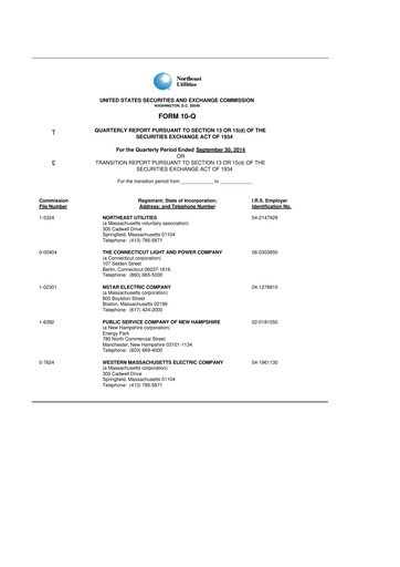 Vorschaubild Eversource Energy 10-Q Quartalsbericht 2014 