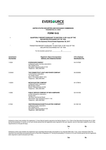 Vorschaubild Eversource Energy 10-Q Quartalsbericht 2017 