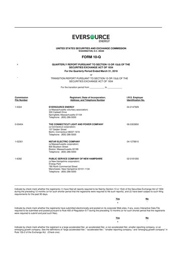 Vorschaubild Eversource Energy 10-Q Quartalsbericht 2018 