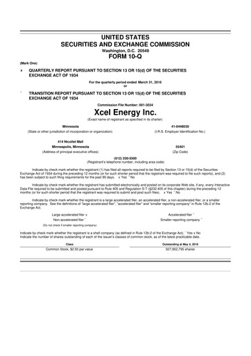 Thumbnail Xcel Energy 10-Q Quarterly Report FY2016 