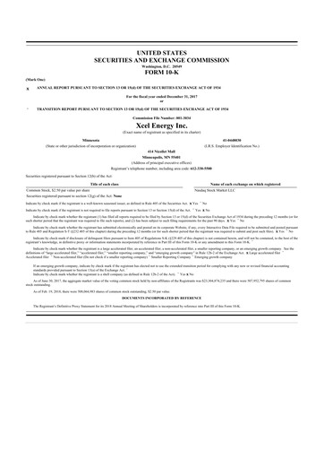 Thumbnail Xcel Energy 10-K Annual Report 2017