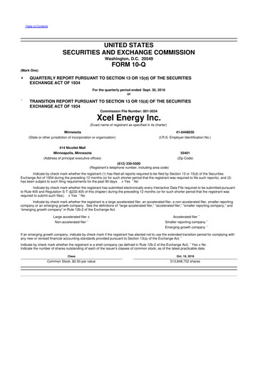 Thumbnail Xcel Energy 10-Q Quarterly Report FY2018 