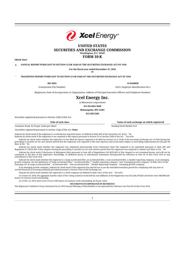 Thumbnail Xcel Energy 10-K Annual Report 2018