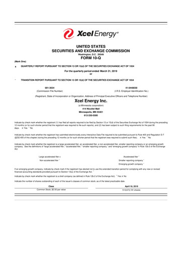 Thumbnail Xcel Energy 10-Q Quarterly Report FY2019 