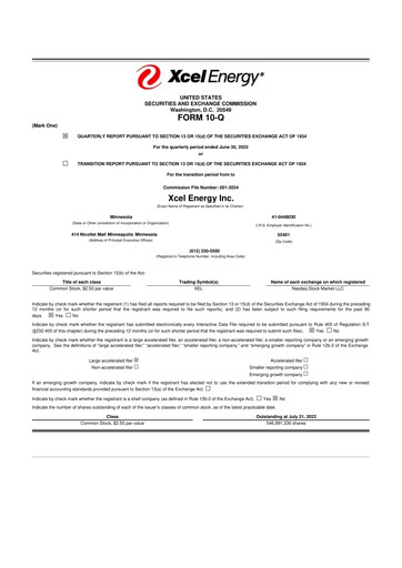 Thumbnail Xcel Energy 10-Q Quarterly Report FY2022 