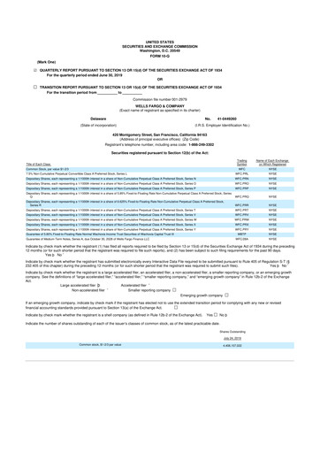 Thumbnail Wells Fargo 10-Q Quarterly Report FY2019 