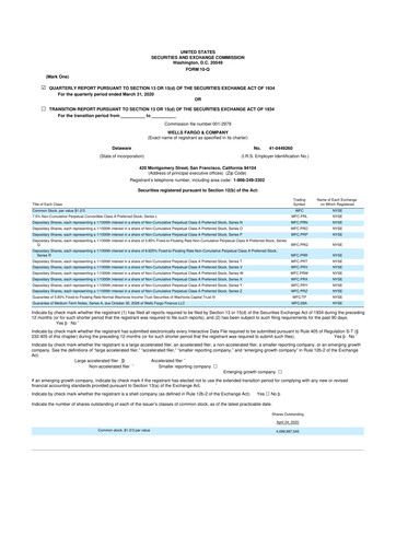 Thumbnail Wells Fargo 10-Q Quarterly Report FY2020 