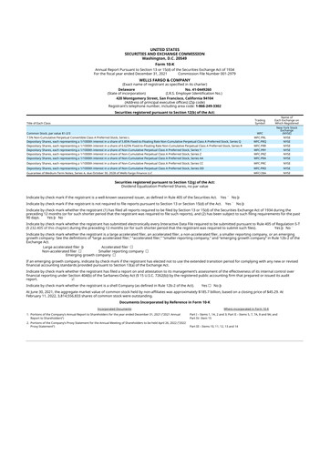 Thumbnail Wells Fargo 10-K Annual Report 2021