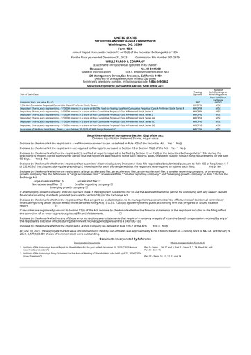 Thumbnail Wells Fargo 10-K Annual Report 2023
