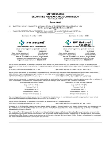 Thumbnail NW Natural Holdings 10-Q Quarterly Report FY 