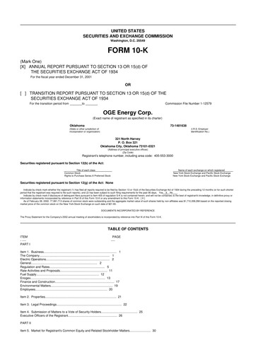 Thumbnail OGE Energy
 10-K Annual Report 