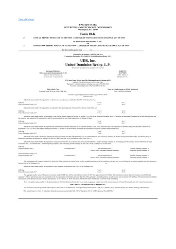 Thumbnail UDR Apartments 10-K Annual Report 