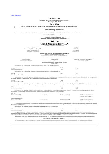 Thumbnail UDR Apartments 10-K Annual Report 