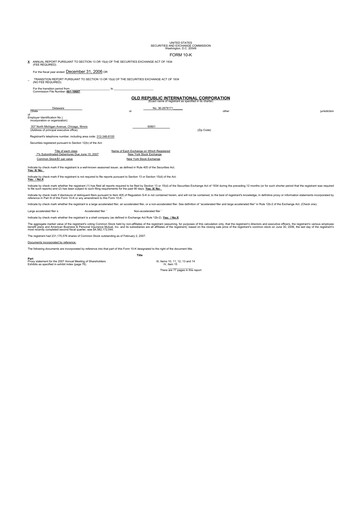 Thumbnail Old Republic International
 10-K Annual Report 