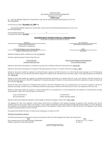 Thumbnail Old Republic International
 10-K Annual Report 