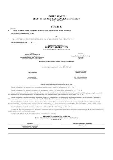 Thumbnail Olin Corporation 10-K Annual Report 