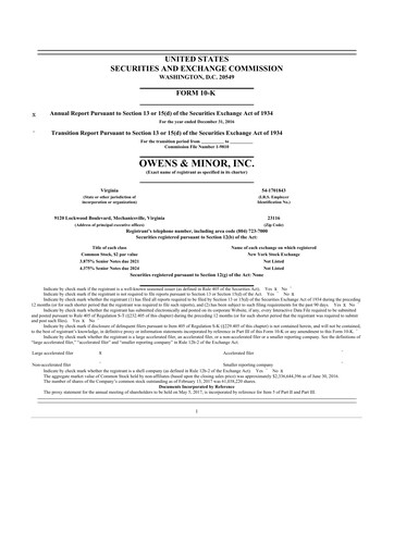 Thumbnail Owens & Minor

 10-K Annual Report 2016