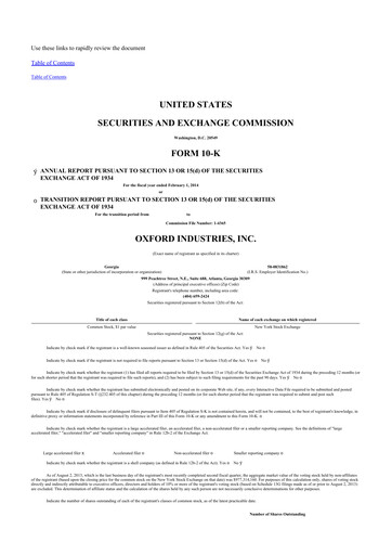 Thumbnail Oxford Industries
 10-K Annual Report 2013