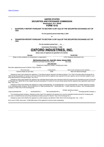 Thumbnail Oxford Industries
 10-Q Quarterly Report FY2025 